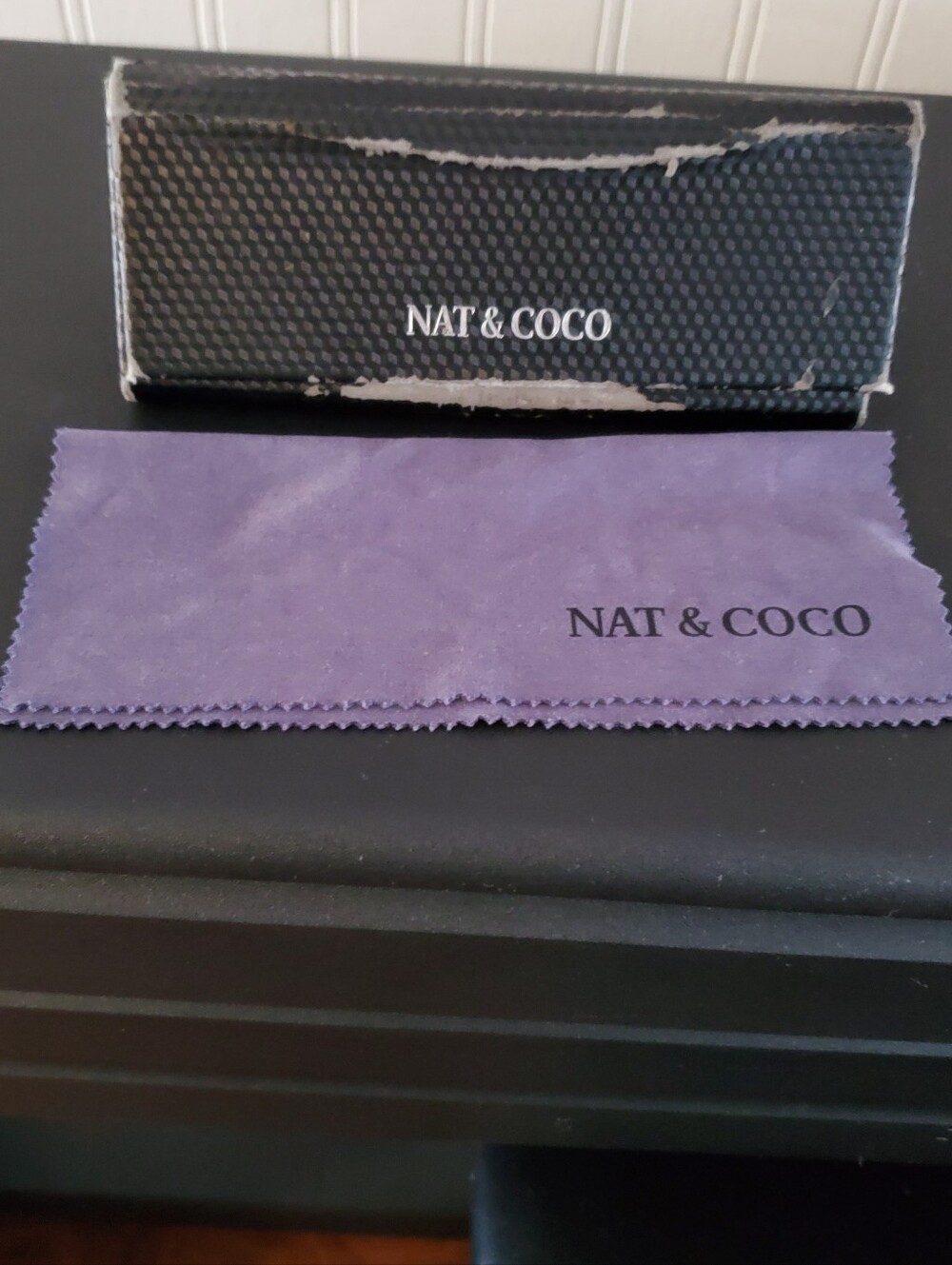NAT & COCO Women Brown Eye Glasses With Case And Purple Eyewear Cleaning Cloth.